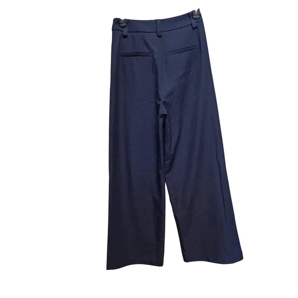 Commense Wide Leg Pants XS Navy Blue Double Front Zipper Leg Trousers - Picture 4 of 8